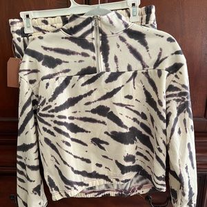 Align Collective two piece set: sweatshirt and sweat shorts- tie dye dark purple